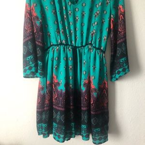 Gianni Bini Turqouise Patterned Dress